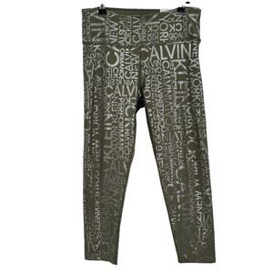 Calvin Klein Performance Super Support High Waist 7/8‎ Leggings Green XL NWT